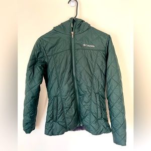 COLUMBIA SPORTSWEAR Copper Crest Quilted Hooded Jacket Coat Green Women's Size S